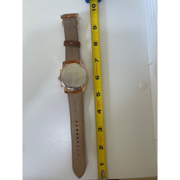 Michael Kors Womens Chronograph Watch MK-2283 Rose Gold & Tan Leather - Picture 9 of 10